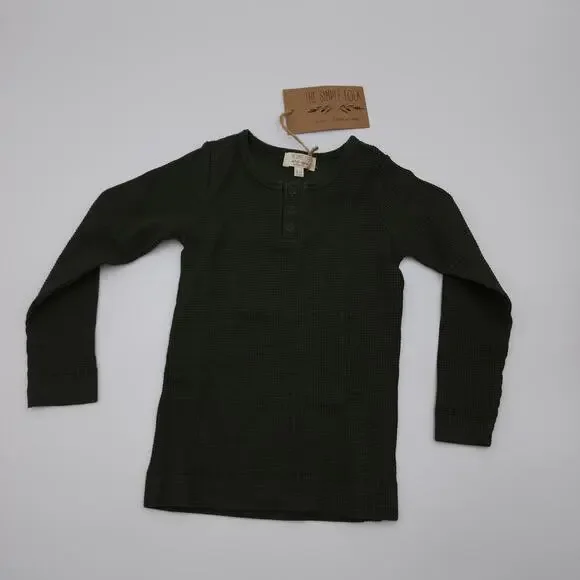 The Simple Folk The Waffle Top in Olive Size 18/24 Months - Picture 1 of 8